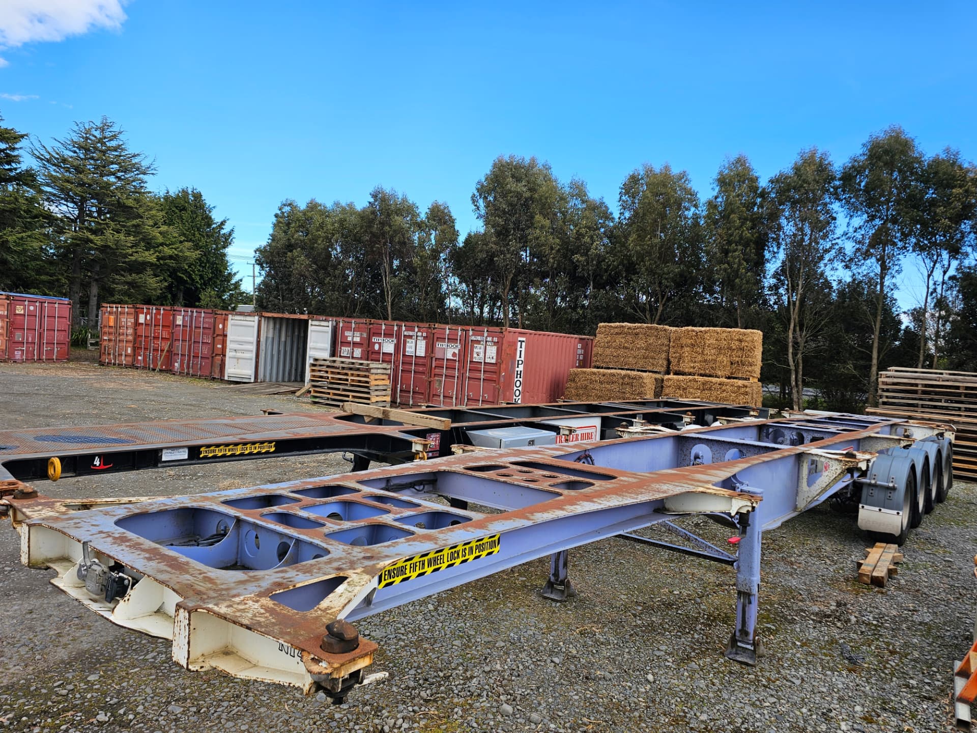 Semi Trailer Hire trailer at our Christchurch yard